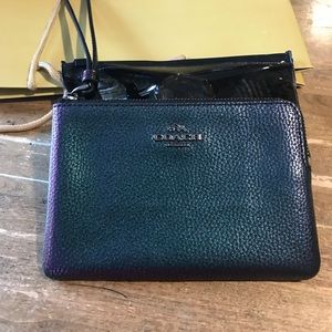 Authentic Coach wristlet blue/green
